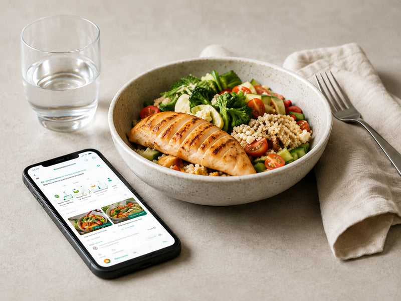 Gezonde maaltijd met voedingsapp